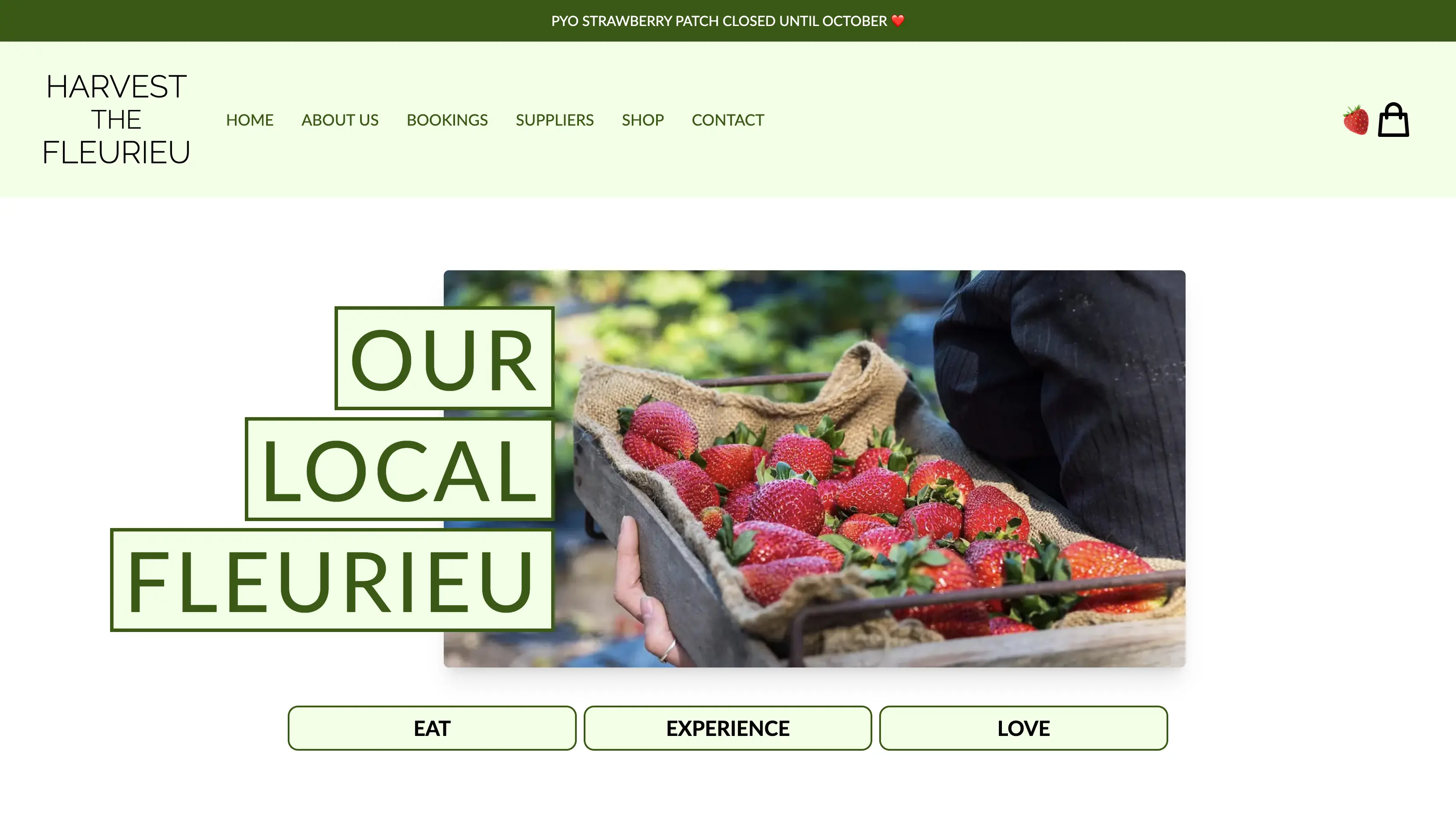 Desktop screen screenshot of%!(EXTRA string=Harvest the Fleurieu)