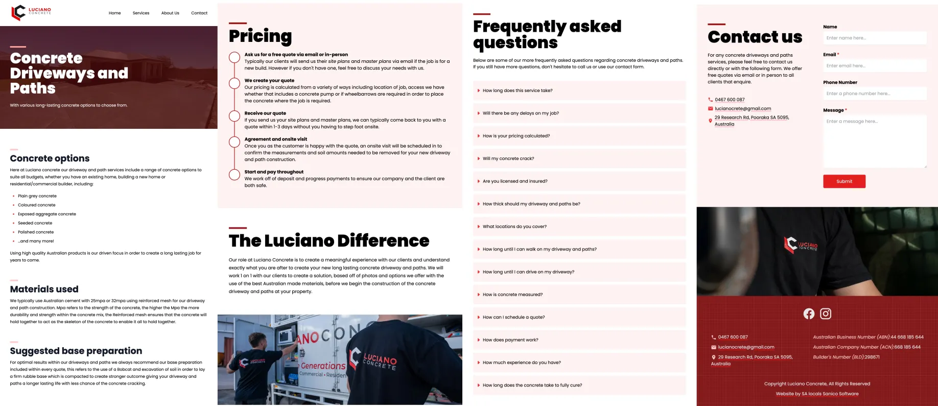 First draft (“minimum viable product”, i.e. MVP) of a service page